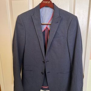 Marc New York-Andrew Marc Blue Partially Lined Two Button Cotton Blazer 38R EUC